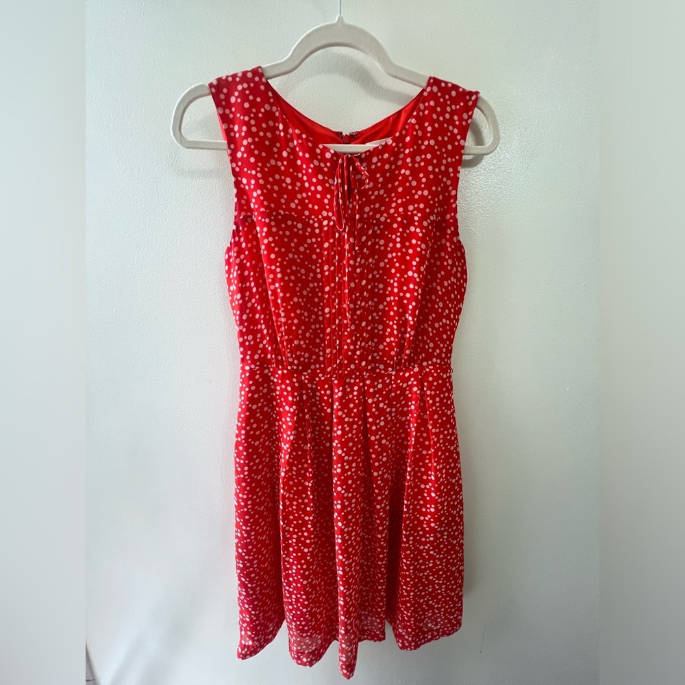Anthropologie Orange Polka Dot Dress